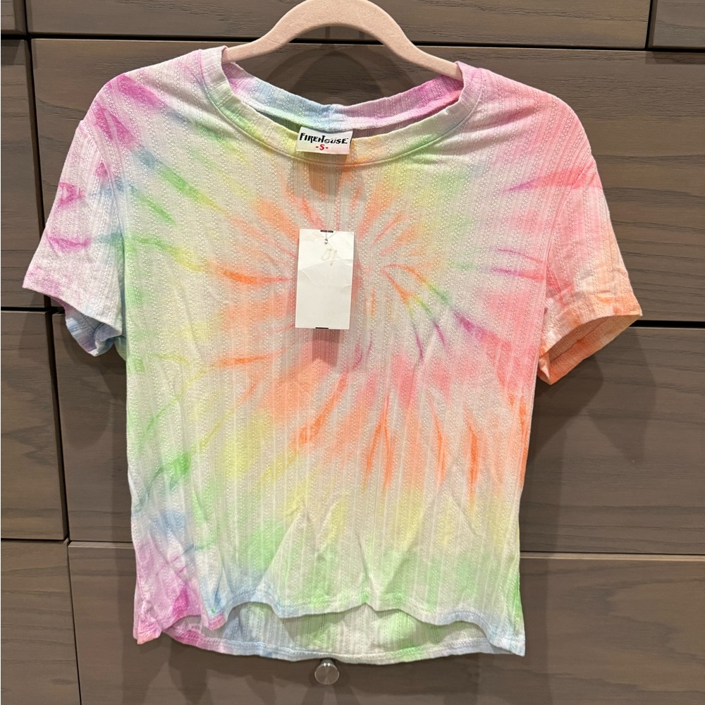 New w Tags Girls Firehouse Tie Dye Short Sleeve Shirt Size Small - Picture 2 of 5